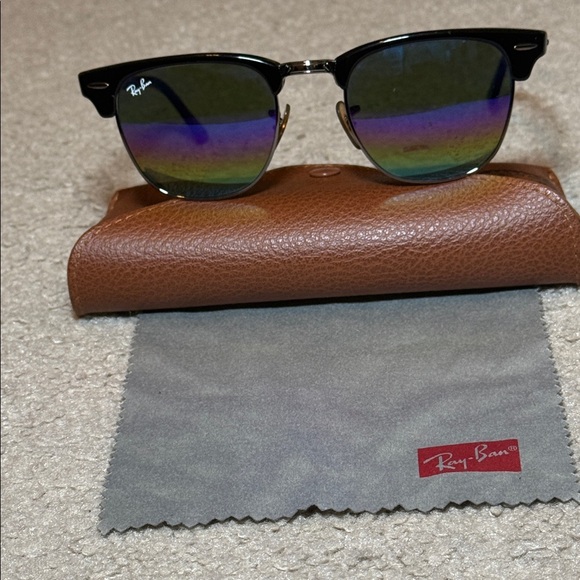 Ray-Ban Sunglasses with Blue and Purple Lenses - Picture 7 of 10